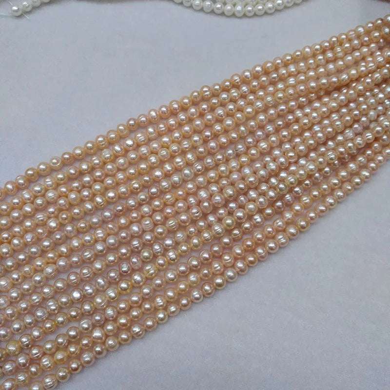 Natural Freshwater Pearl Beads High Quality 36cm Punch Round Loose Pearls Bead for DIY Women Necklace Bracelet Jewelry Making - Mountain ship