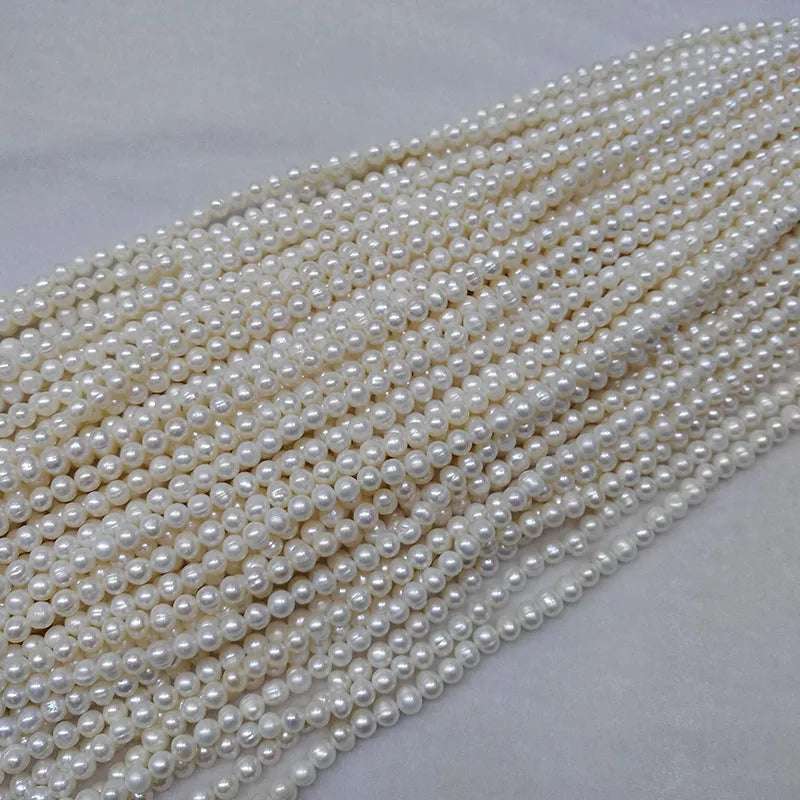 Natural Freshwater Pearl Beads High Quality 36cm Punch Round Loose Pearls Bead for DIY Women Necklace Bracelet Jewelry Making - Mountain ship