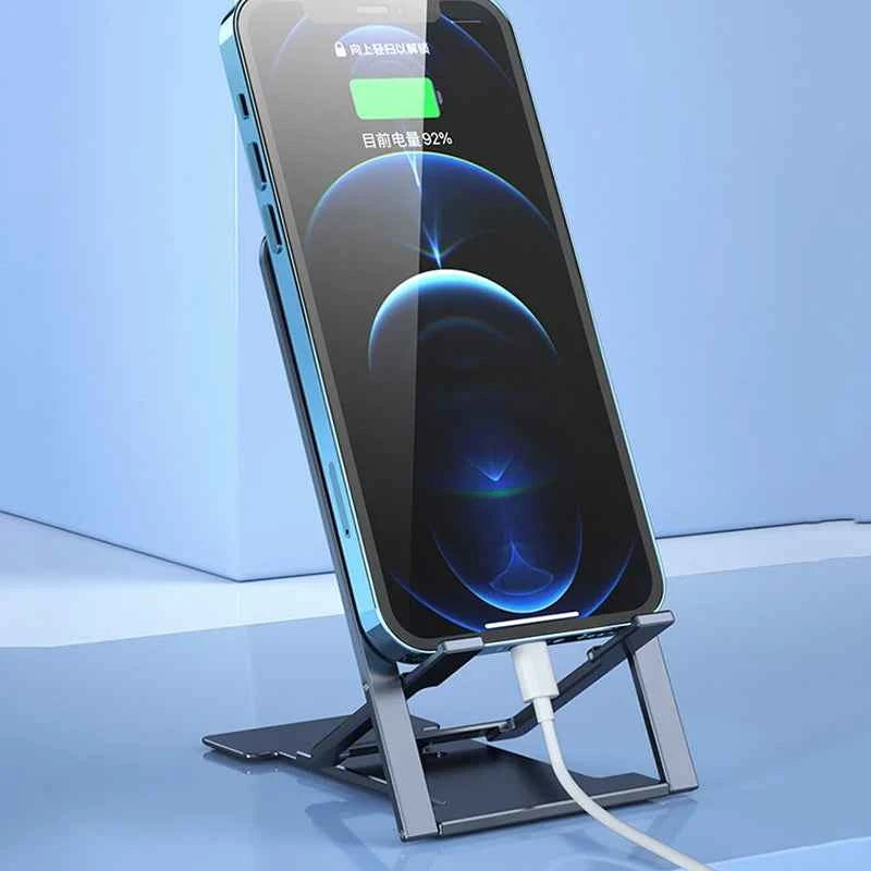 2024 Mini Desktop Multi-Angle Folding Mobile Phone Holder Hollow Plastic Tablet Stand Portable For Iphone 12 11 8 7 pro Support - Mountain ship