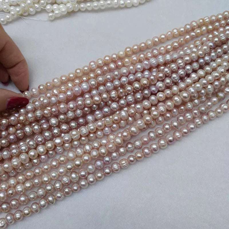Natural Freshwater Pearl Beads High Quality 36cm Punch Round Loose Pearls Bead for DIY Women Necklace Bracelet Jewelry Making - Mountain ship