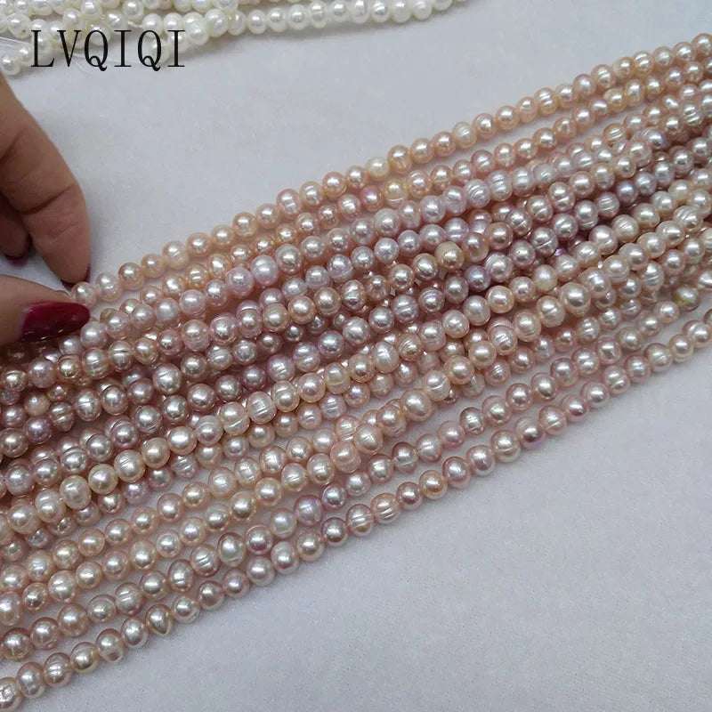 Natural Freshwater Pearl Beads High Quality 36cm Punch Round Loose Pearls Bead for DIY Women Necklace Bracelet Jewelry Making - Mountain ship