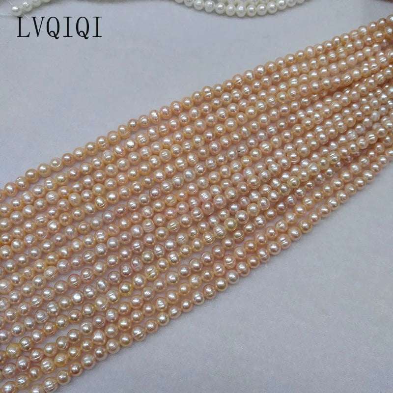 Natural Freshwater Pearl Beads High Quality 36cm Punch Round Loose Pearls Bead for DIY Women Necklace Bracelet Jewelry Making - Mountain ship