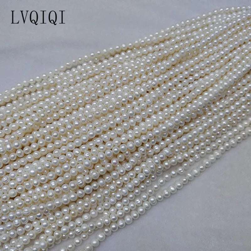 Natural Freshwater Pearl Beads High Quality 36cm Punch Round Loose Pearls Bead for DIY Women Necklace Bracelet Jewelry Making - Mountain ship