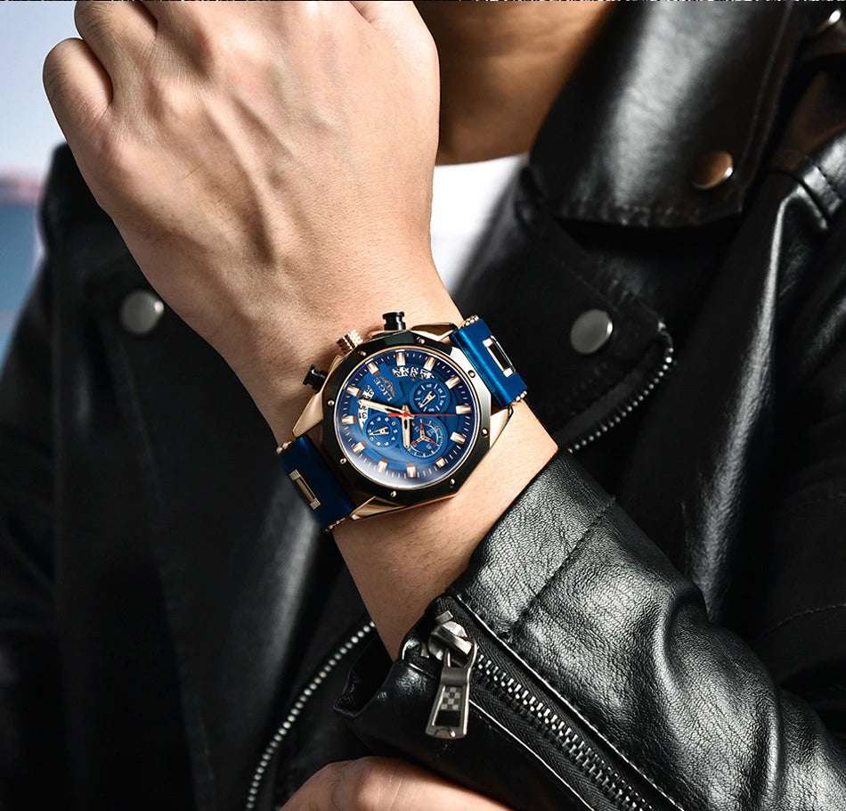 LIGE Fashion Men Watches Top Brand Luxury Silicone Sport Watch Men Quartz Date Clock Waterproof Wristwatch Chronograph Clock Man - Mountain ship
