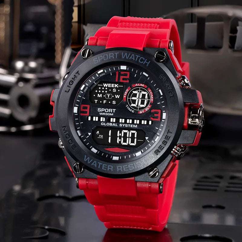 Men Waterproof Sports Watches Multifunction Electronic Watches Anti Drop and Shock-absorbing Wristwatches - Mountain ship