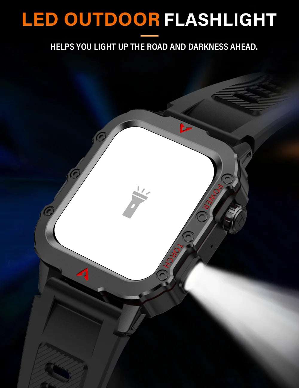 LAXASFIT 2024 Outdoor Military Men's Smart Watch Bluetooth Talk Sports Heart Rate Monitor Smart Watch Android IOS - Mountain ship