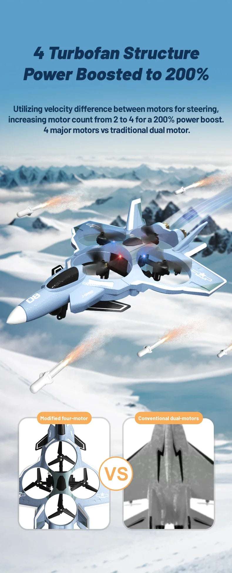 JJRC Dron With Camera Glide Take Off EVA Fighter WIFI Picture Transmission 8K Aerial Foam Remote Control Aircraft Toy Gifts - Mountain ship