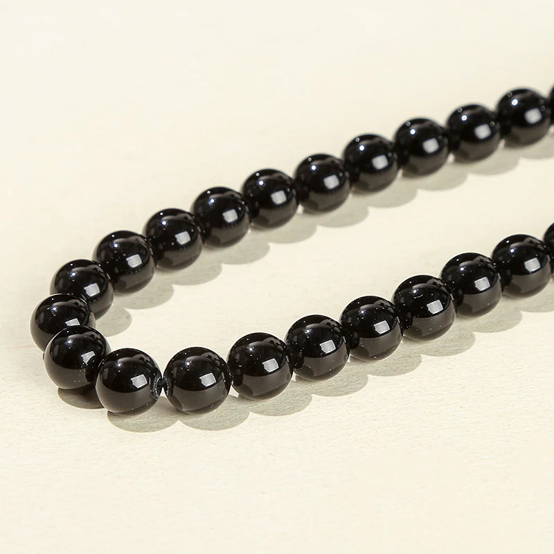 4 6 8 10mm Natural Stone Black Obsidian Bead Polished Round Loose Spacer Bead For Jewelry Making Diy Necklace Bracelet Accessory - Mountain ship