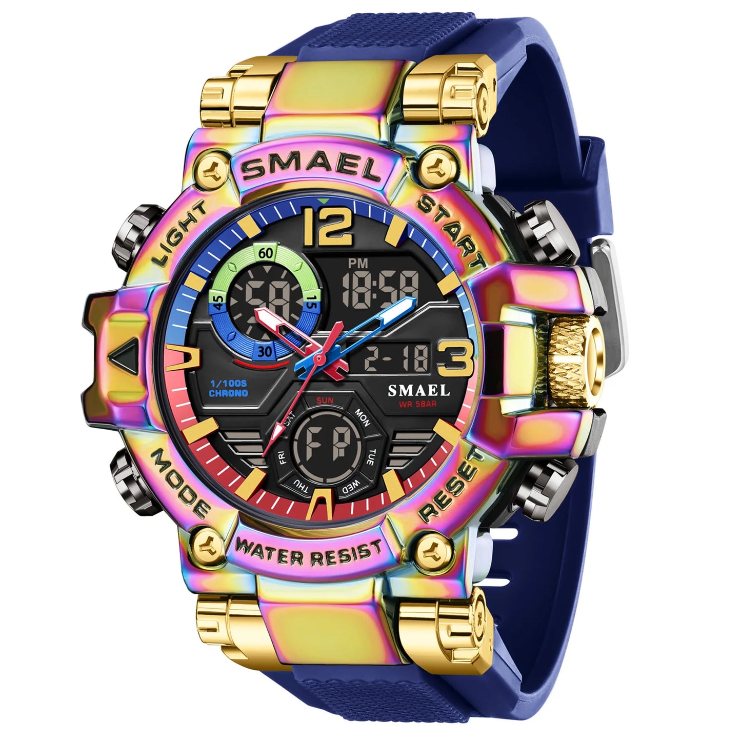 2025 SMAEL Sports Watches Men LED Watches New 50m Waterproof Digital Watches 8110 Shockproof Sports Watches for Men Electrionic - Mountain ship