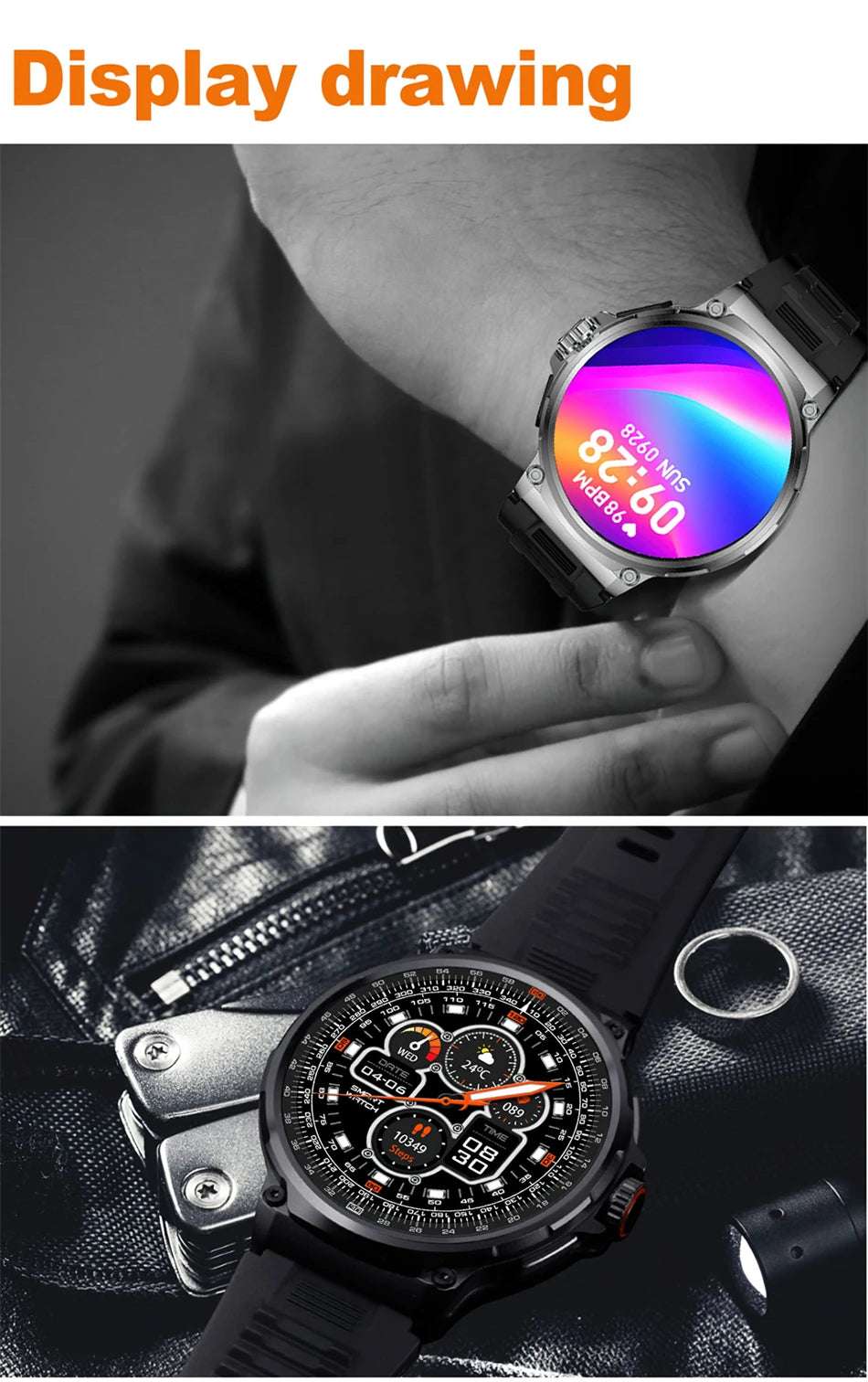 2024 New For Huawei Xiaomi Men GPS Track Smart Watch 1.85 Inch Ultra HD AMOLED Screen 710 Mah Battery Bluetooth Call Smartwatch - Mountain ship