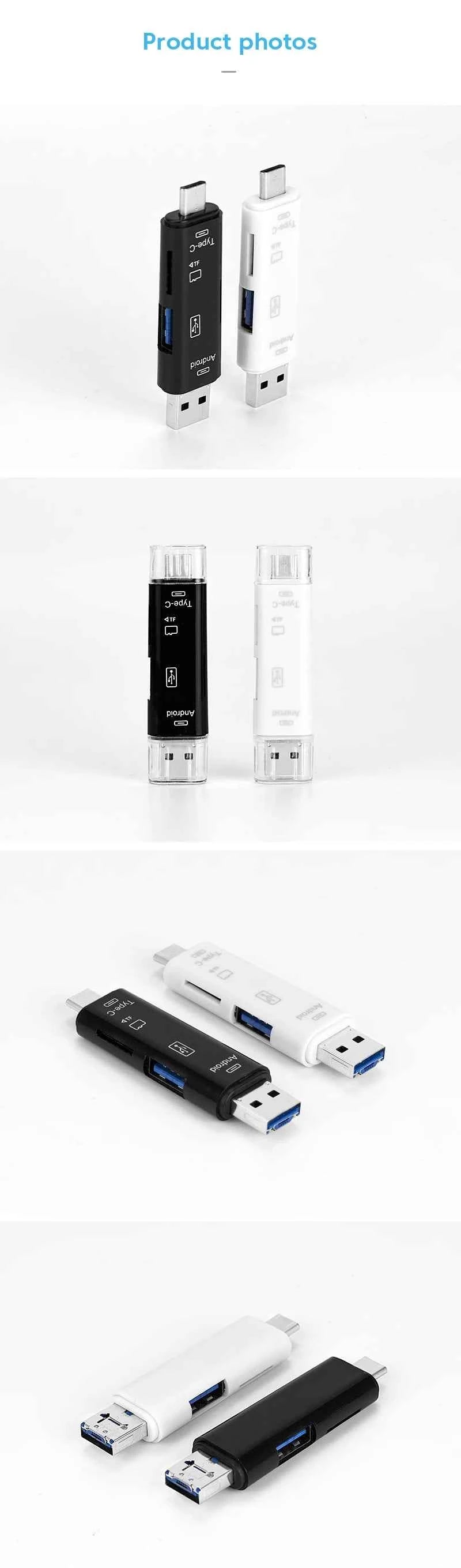 USB3.0 Card Reader 6 in 1 OTG Multifunction Type C Micro TF SD USB Card Reader Adapter Computer Laptop Tablet Phone Accessories - Mountain ship