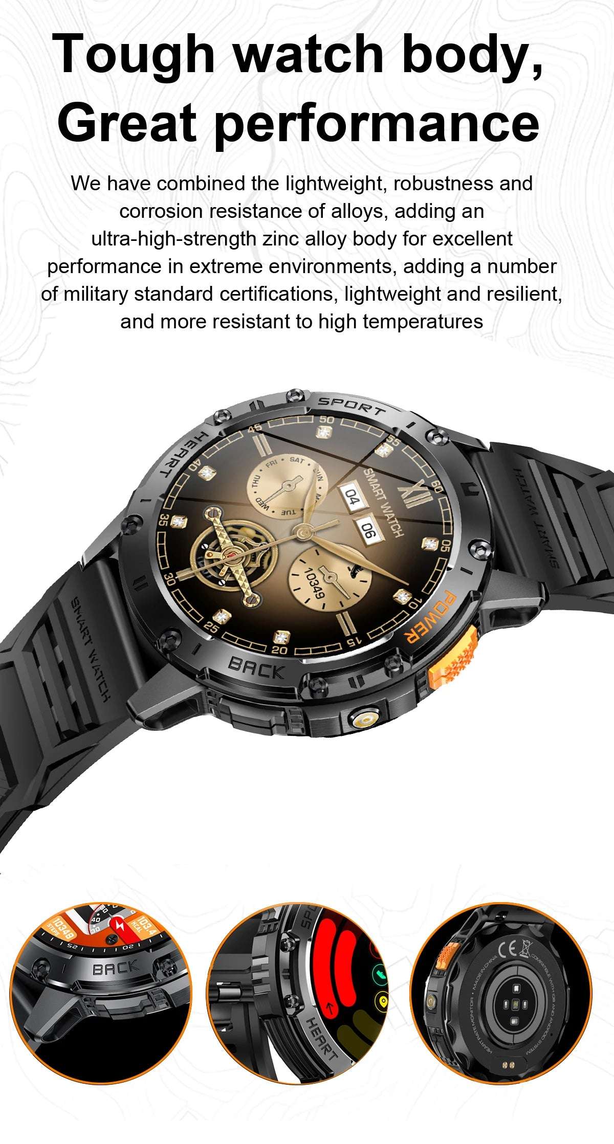 For Huawei Xiaomi New AMOLED Smart Watch Men with Flashlight Sports Waterproof Fitness Tracker Bluetooth Call Smartwatch Man+Box - Mountain ship