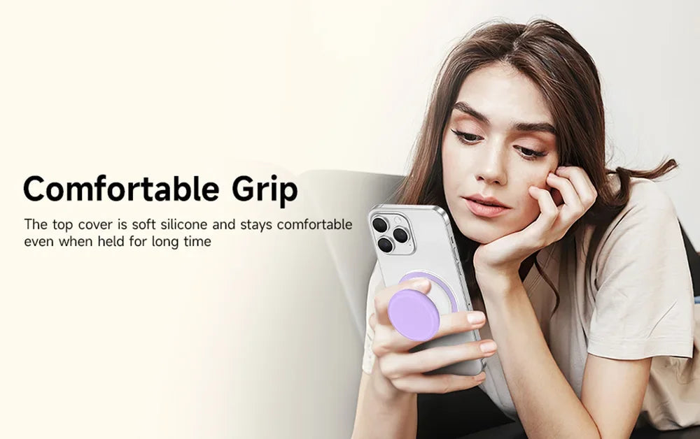 Magnetic Mobile Phone Grip Tok Holder For IPhone 15 Samsung Socket Pocket Support Mac Safe Ring Finger Folding Stand posocket - Mountain ship