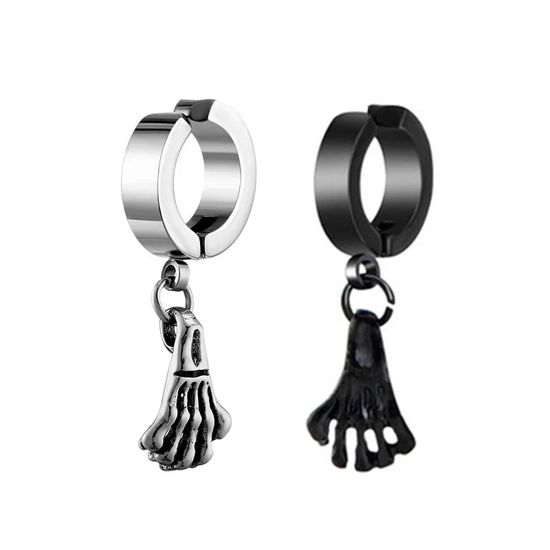1 Piece Stainless Steel Ear Clip Earrings for Women Men Painless Fake Earrings Best Selling Style Punk Hip Hop Jewelry - Mountain ship