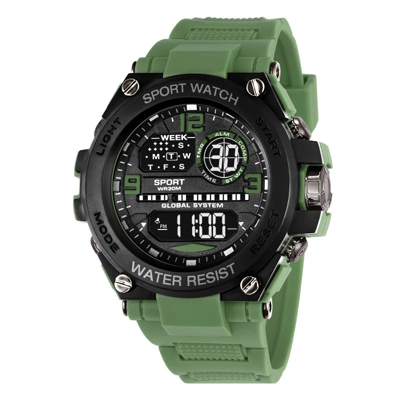 Men Waterproof Sports Watches Multifunction Electronic Watches Anti Drop and Shock-absorbing Wristwatches - Mountain ship