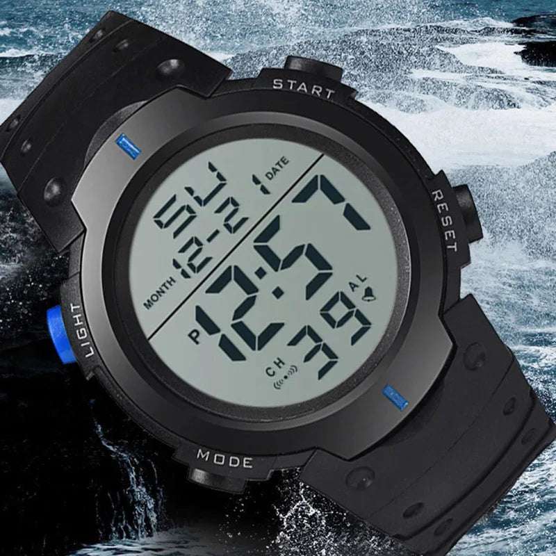 Men Sport LED Watches Top Brand Men Digital Clock Multi-Functional Rubber Man Fitnes Athlete Timekeeping Electronic Watch Reloj - Mountain ship