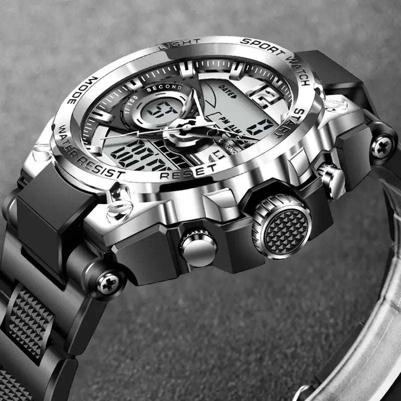 LIGE Men Military Watch Digital 50m Waterproof Wristwatch LED Quartz Clock Sport Watch Male Big Watches Men Relogios Masculino - Mountain ship