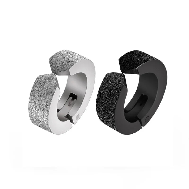 1 Piece Stainless Steel Ear Clip Earrings for Women Men Painless Fake Earrings Best Selling Style Punk Hip Hop Jewelry - Mountain ship