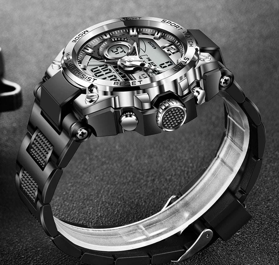 LIGE Men Military Watch Digital 50m Waterproof Wristwatch LED Quartz Clock Sport Watch Male Big Watches Men Relogios Masculino - Mountain ship