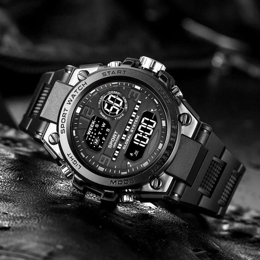 Men Waterproof Sports Watches Multifunction Electronic Watches Anti Drop and Shock-absorbing Wristwatches - Mountain ship