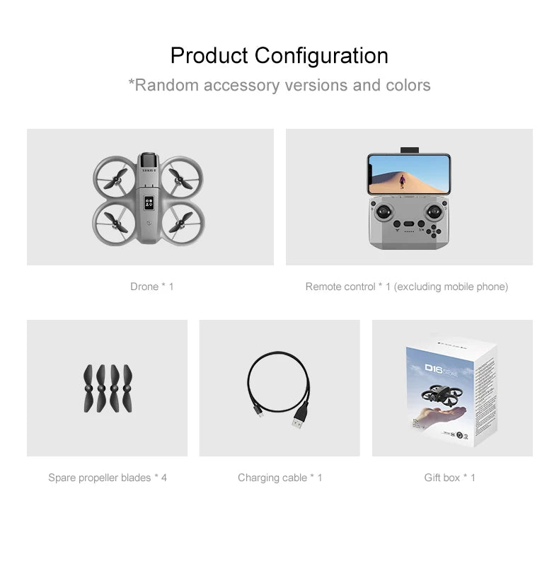 2025 D16 Mini Drone HD Camera 4K 1080P 180 ° Lens Dron Professional Obstacle Avoidance Optical Flow FPV Dron RC Quadcopter Toys - Mountain ship