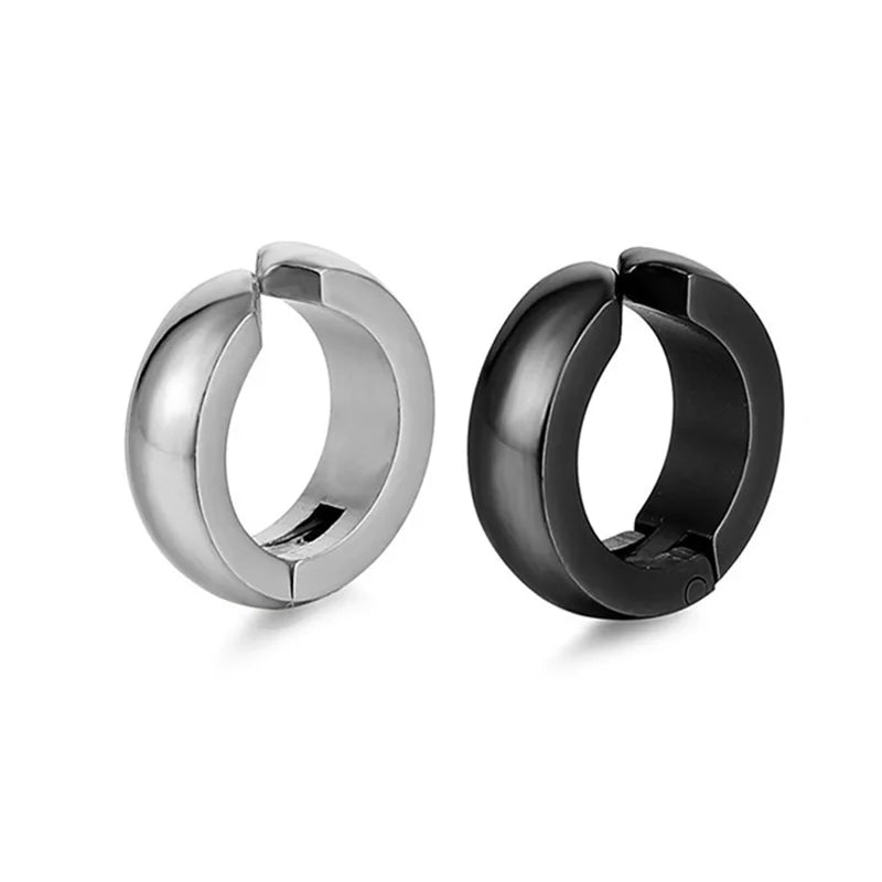 1 Piece Stainless Steel Ear Clip Earrings for Women Men Painless Fake Earrings Best Selling Style Punk Hip Hop Jewelry - Mountain ship