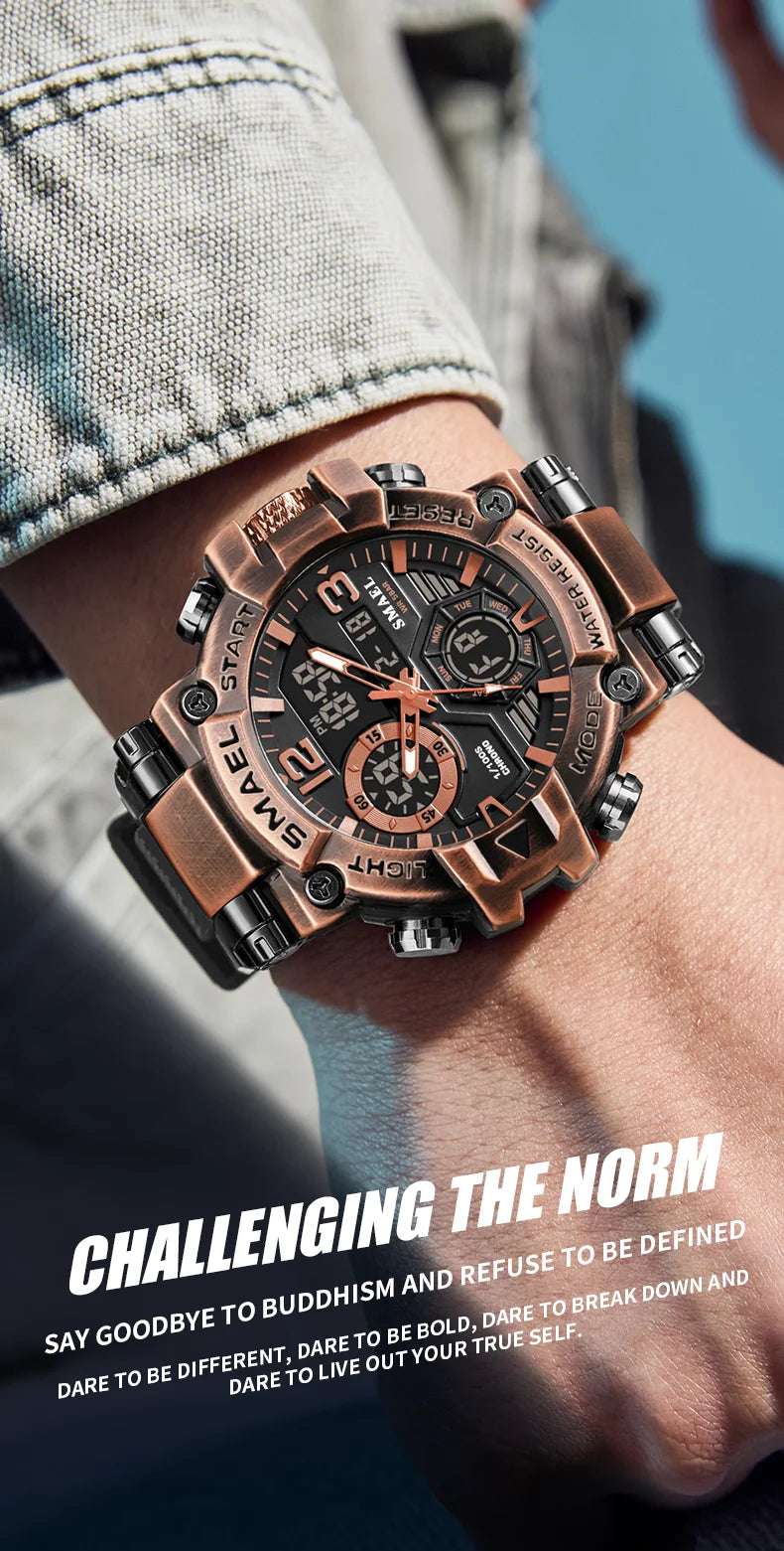 2025 SMAEL Sports Watches Men LED Watches New 50m Waterproof Digital Watches 8110 Shockproof Sports Watches for Men Electrionic - Mountain ship