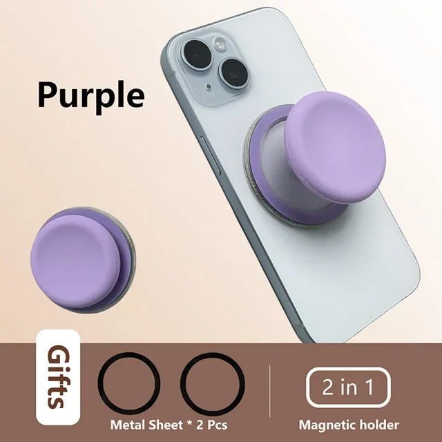 Magnetic Mobile Phone Grip Tok Holder For IPhone 15 Samsung Socket Pocket Support Mac Safe Ring Finger Folding Stand posocket - Mountain ship