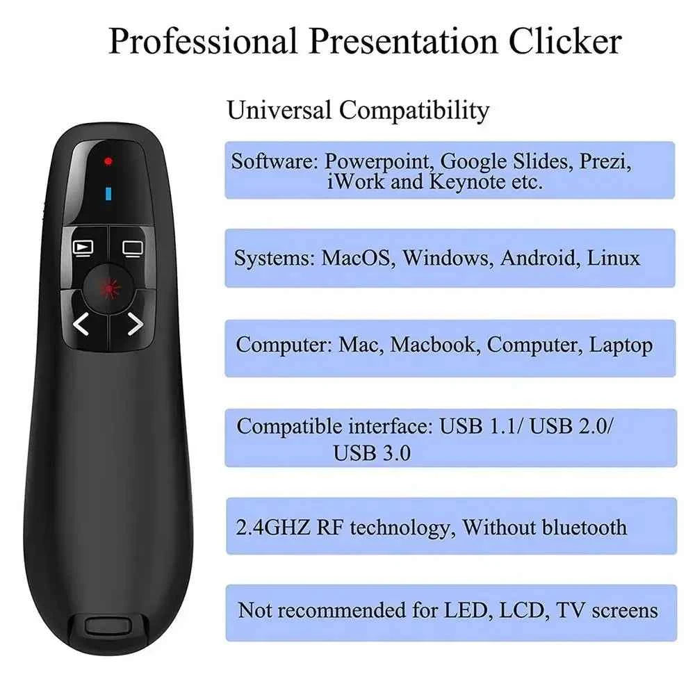 2024 NEW 2.4GHz Wireless Power Point Pen Presentation Clicker USB Remote Control Flip Presenter Pointer PPT Slide Advancer Pens - Mountain ship