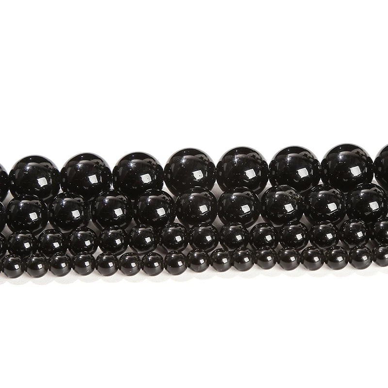 4 6 8 10mm Natural Stone Black Obsidian Bead Polished Round Loose Spacer Bead For Jewelry Making Diy Necklace Bracelet Accessory - Mountain ship