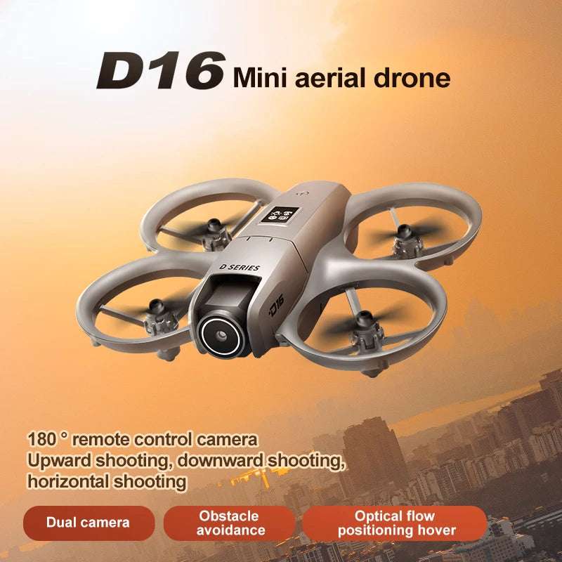 2025 D16 Mini Drone HD Camera 4K 1080P 180 ° Lens Dron Professional Obstacle Avoidance Optical Flow FPV Dron RC Quadcopter Toys - Mountain ship