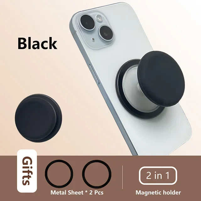 Magnetic Mobile Phone Grip Tok Holder For IPhone 15 Samsung Socket Pocket Support Mac Safe Ring Finger Folding Stand posocket - Mountain ship