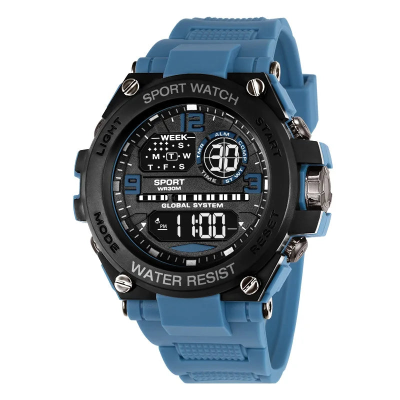 Men Waterproof Sports Watches Multifunction Electronic Watches Anti Drop and Shock-absorbing Wristwatches - Mountain ship