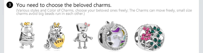 Europe 925 Silver Family Charm Fit Original Bracelet Jewelry Pendant Boy Girl Sparkling Mom Bead Sisters Pandora Dangle Plated - Mountain ship