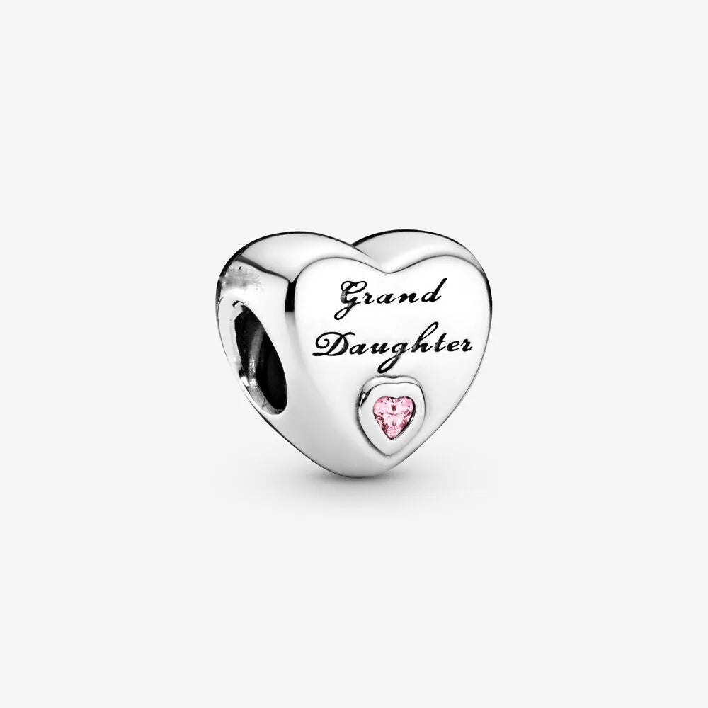 Europe 925 Silver Family Charm Fit Original Bracelet Jewelry Pendant Boy Girl Sparkling Mom Bead Sisters Pandora Dangle Plated - Mountain ship