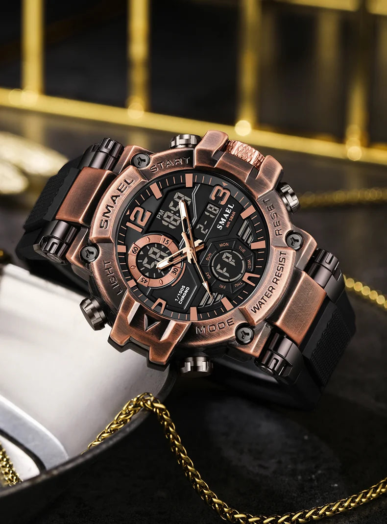 2025 SMAEL Sports Watches Men LED Watches New 50m Waterproof Digital Watches 8110 Shockproof Sports Watches for Men Electrionic - Mountain ship