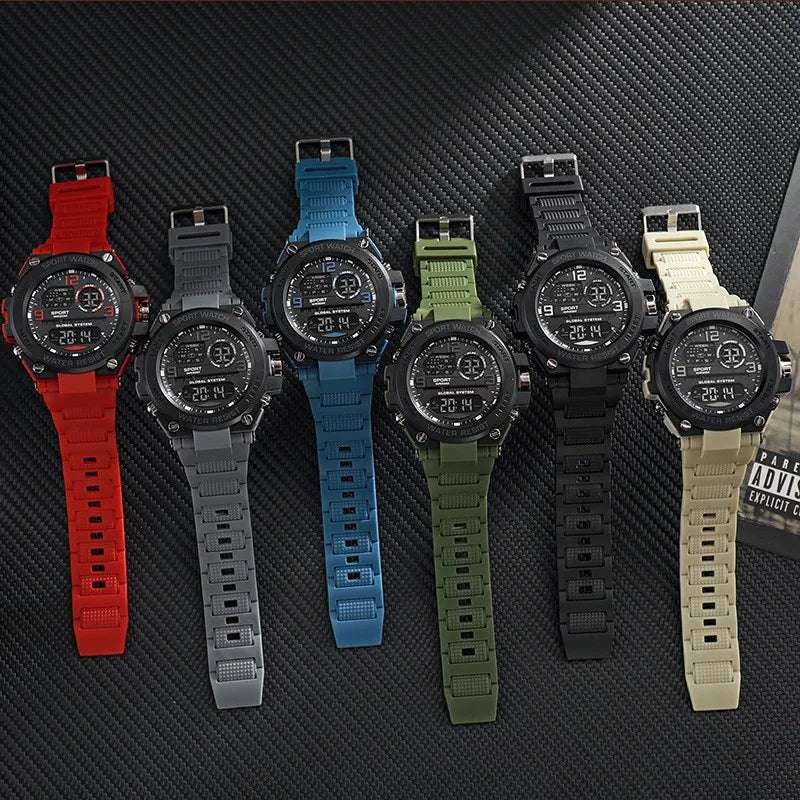 Men Waterproof Sports Watches Multifunction Electronic Watches Anti Drop and Shock-absorbing Wristwatches - Mountain ship