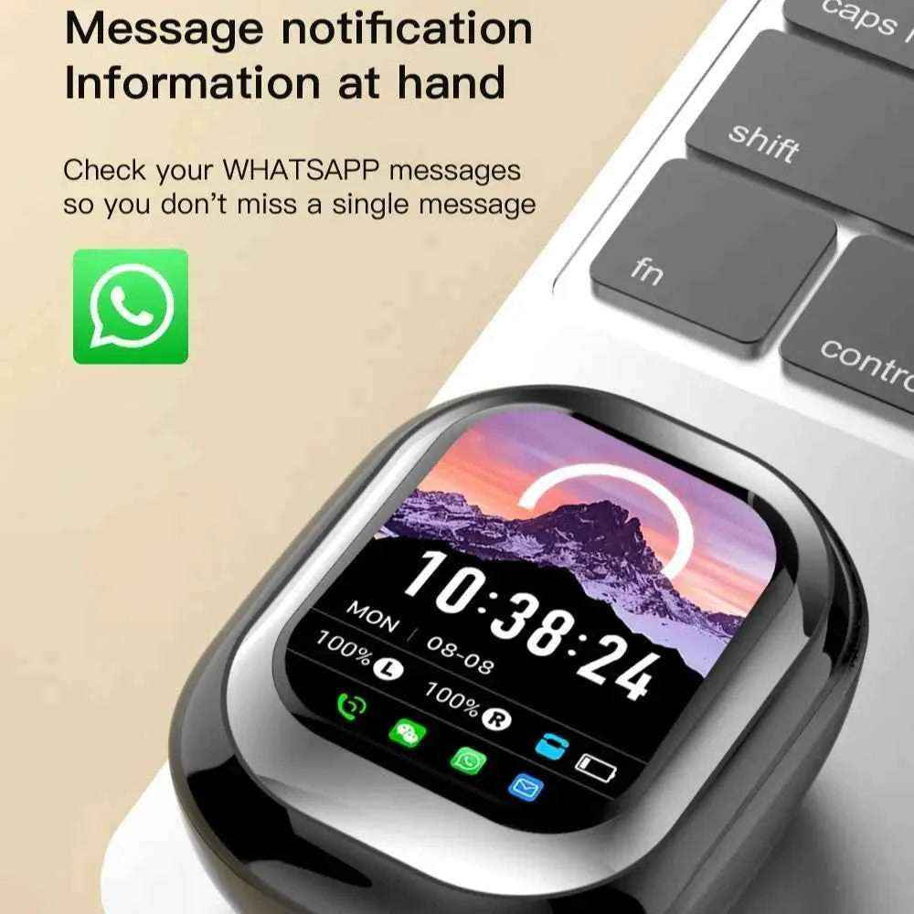 2025 AI Translation Earphones Wireless Bluetooth 5.4 2 Inch Smart Touch Screen Noise Cancellation IPX4 In-Ear Headset - Mountain ship