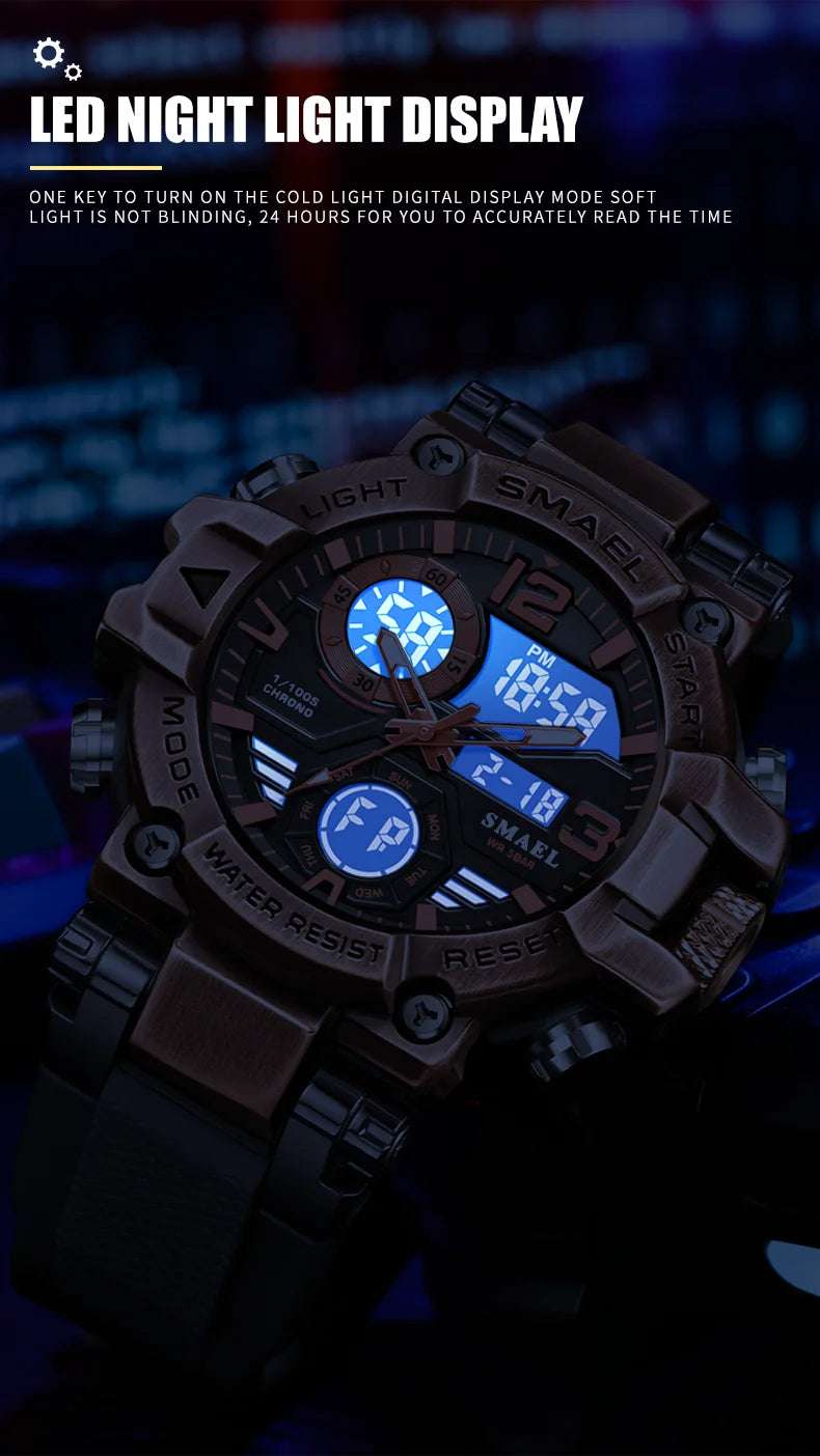 2025 SMAEL Sports Watches Men LED Watches New 50m Waterproof Digital Watches 8110 Shockproof Sports Watches for Men Electrionic - Mountain ship