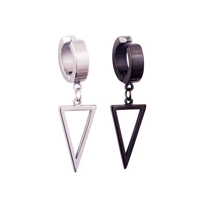 1 Piece Stainless Steel Ear Clip Earrings for Women Men Painless Fake Earrings Best Selling Style Punk Hip Hop Jewelry - Mountain ship