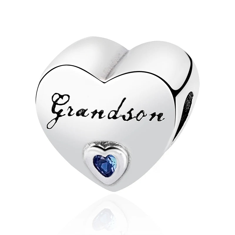 Europe 925 Silver Family Charm Fit Original Bracelet Jewelry Pendant Boy Girl Sparkling Mom Bead Sisters Pandora Dangle Plated - Mountain ship