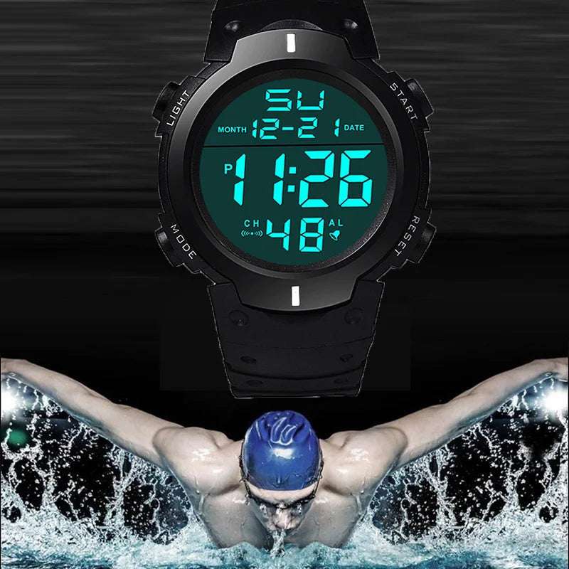 Men Sport LED Watches Top Brand Men Digital Clock Multi-Functional Rubber Man Fitnes Athlete Timekeeping Electronic Watch Reloj - Mountain ship