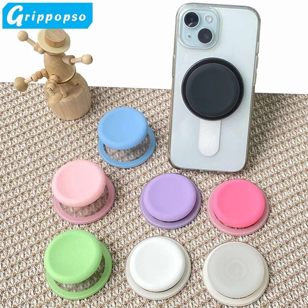 Magnetic Mobile Phone Grip Tok Holder For IPhone 15 Samsung Socket Pocket Support Mac Safe Ring Finger Folding Stand posocket - Mountain ship