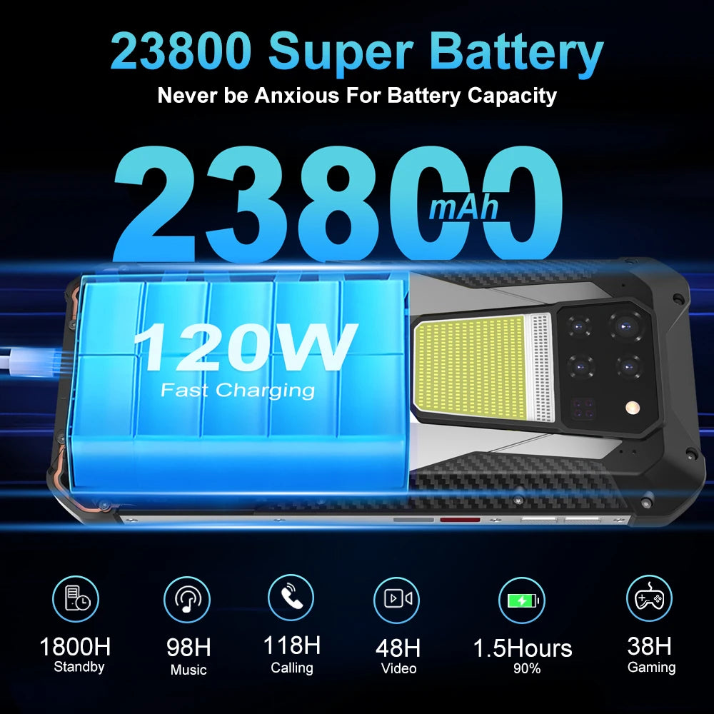 8849 Tank 3 Rugged Smartphone 32GB 512GB 23800mAh 120W Charger Dimensity 8200 5G Cell Phone 200MP 120Hz Led Light Mobile Phone - Mountain ship