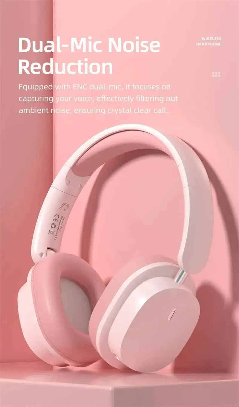 Head Mounted Wireless Earphones Foldable Bluetooth Earphones Built Microphone Earphones Audio Noise Cancelling Earphones - Mountain ship