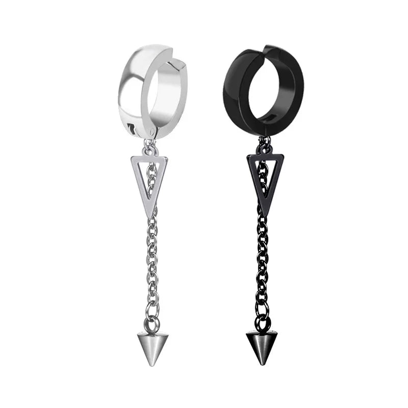 1 Piece Stainless Steel Ear Clip Earrings for Women Men Painless Fake Earrings Best Selling Style Punk Hip Hop Jewelry - Mountain ship