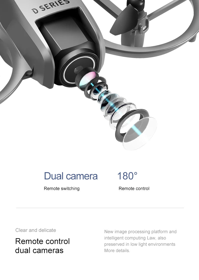 2025 D16 Mini Drone HD Camera 4K 1080P 180 ° Lens Dron Professional Obstacle Avoidance Optical Flow FPV Dron RC Quadcopter Toys - Mountain ship