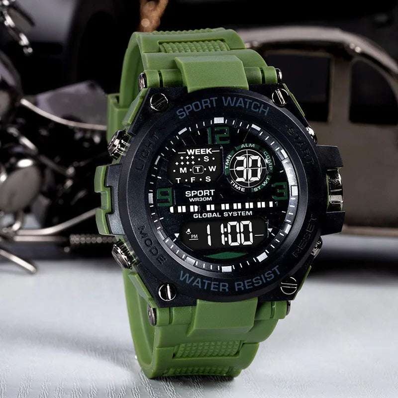 Men Waterproof Sports Watches Multifunction Electronic Watches Anti Drop and Shock-absorbing Wristwatches - Mountain ship