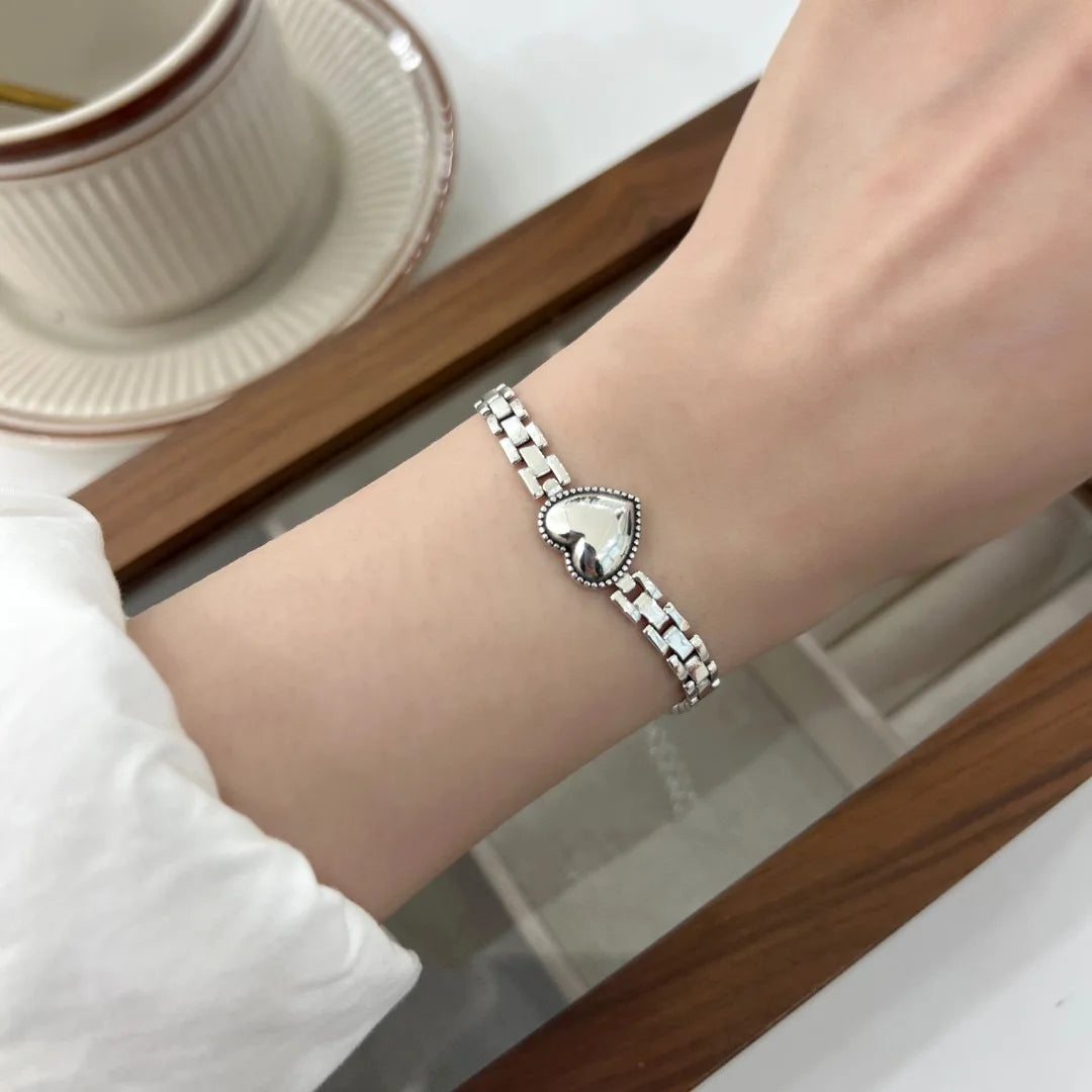 New Arrival Romantic Love Heart 925 Sterling Silver Female Jewelry Set For Women Necklace Bracelet Ring Best Engagement Gifts - Mountain ship