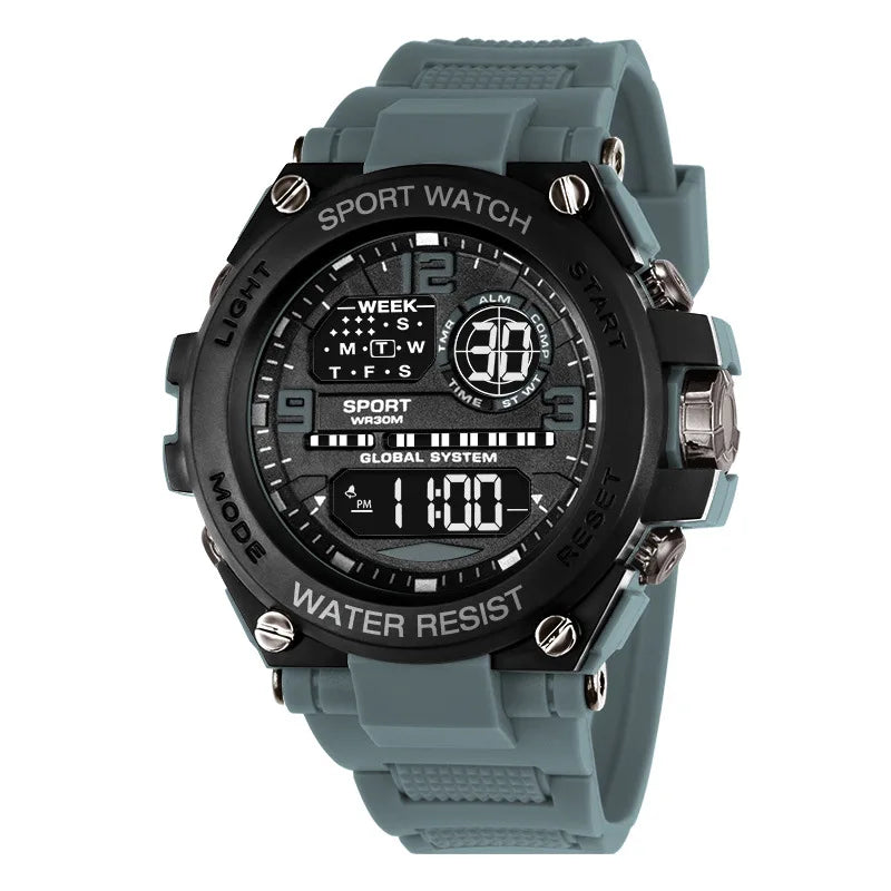 Men Waterproof Sports Watches Multifunction Electronic Watches Anti Drop and Shock-absorbing Wristwatches - Mountain ship